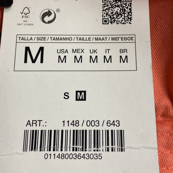 🌹NWT. Zara Orange Cotton Bucket Hat. Size M. - Picture 8 of 10